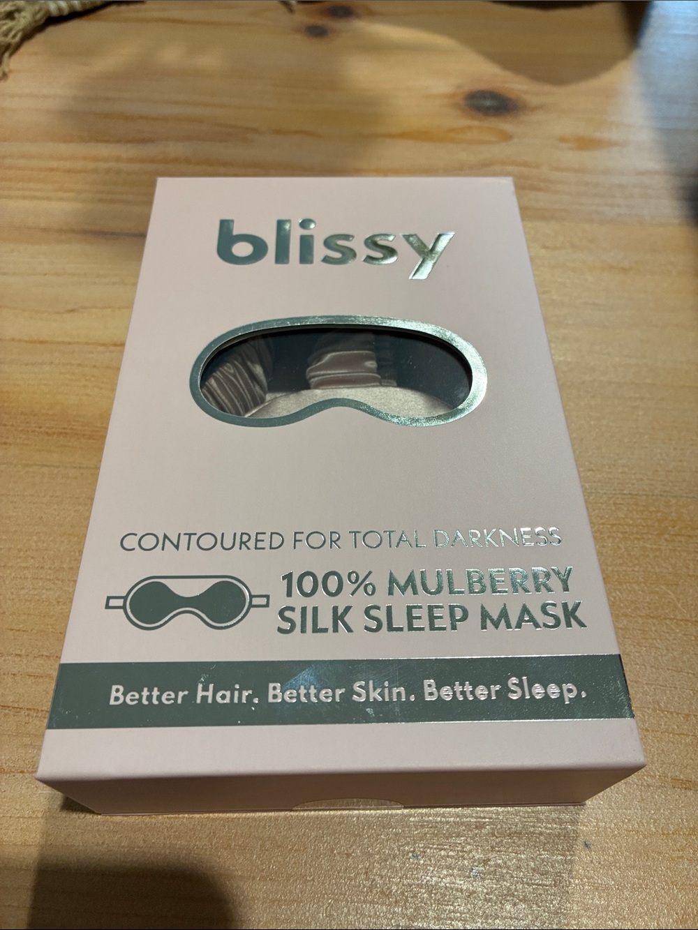 Bliss 100% Mulberry Silk Sleep Mask - Light Pink